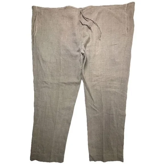 100% Linen Relax‎ Pants Mens 56X29 Beige Drawstring Vacation Resort Beach EUC - Picture 8 of 9